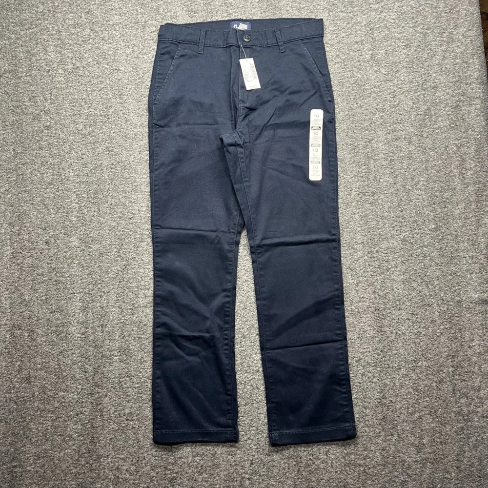 Place Chino Pants Boys 10 Husky Navy Blue The Children's Skinny Stretch NWT